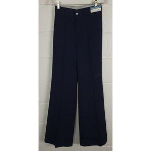 Vtg NWT Seafarer Navy Bellbottom Pants‎ Polyester Blend 27x34